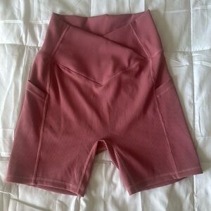 Pchee bum waist snatching pink shorts size small